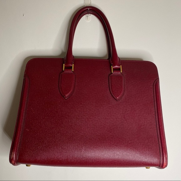 Alexander McQueen Burgundy Leather Heroine Tote - Picture 2 of 7